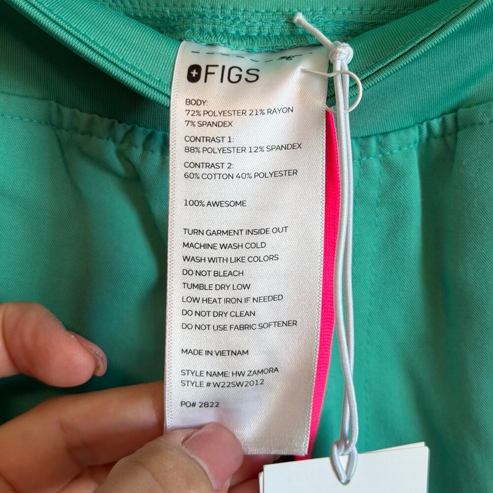 NEW NWT Figs High Waisted Zamora 6-Pocket Jogger Scrub Pants Surgical Green M - Picture 16 of 16